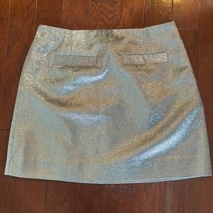 NWT Anthropologie x Stella Nova Metallic Silver Mini Skirt - Size S